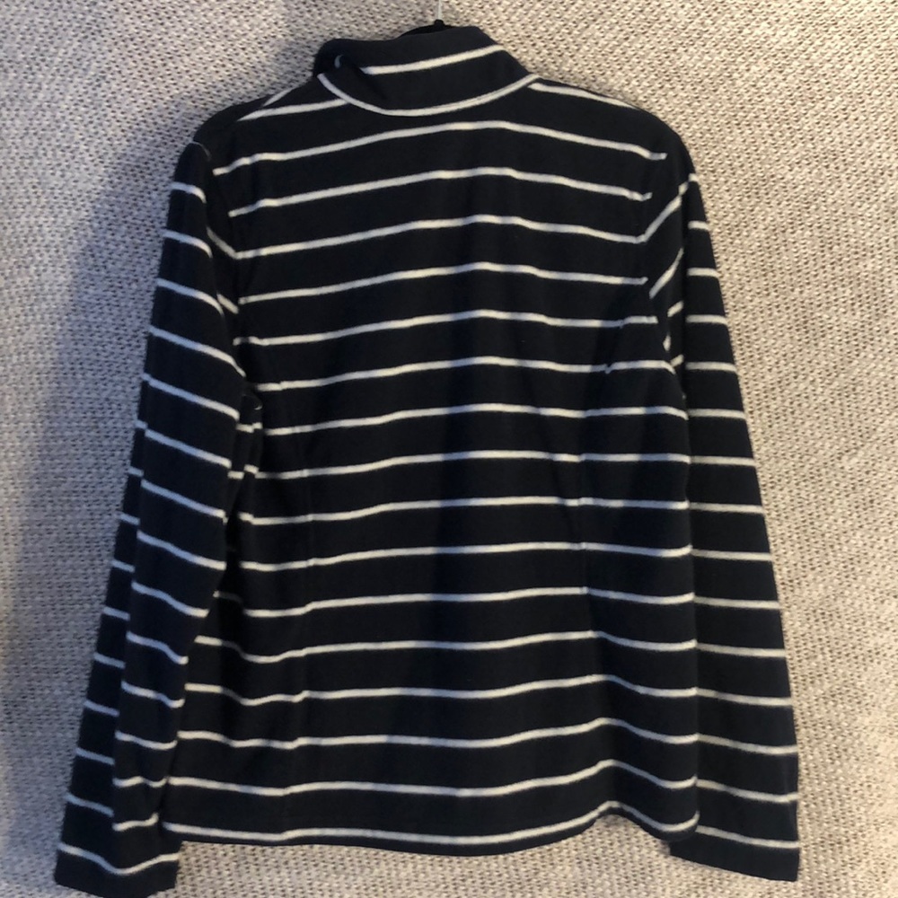 Land’s End Blue & White striped fleece quarter zip - Picture 6 of 6